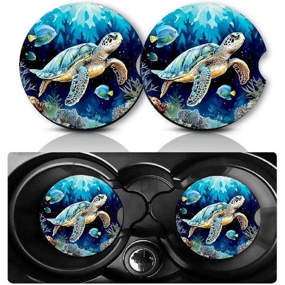 Car Coasters for Cup Holders,2 PCS Universal Non-Slip Black Leopard Print Car Coasters,2.75" Rubber Mat,Leopard Cars Accessories Cup Drink Holder