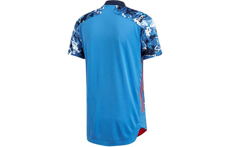 Adidas T Shirts Men's Blue V Neck Moderate Straight Fit ED7371