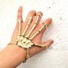 Adjustable Women Gothic Punk Skull Ghost Skeleton Finger Bracelet Hand Chain for Halloween Femme Party Accessories