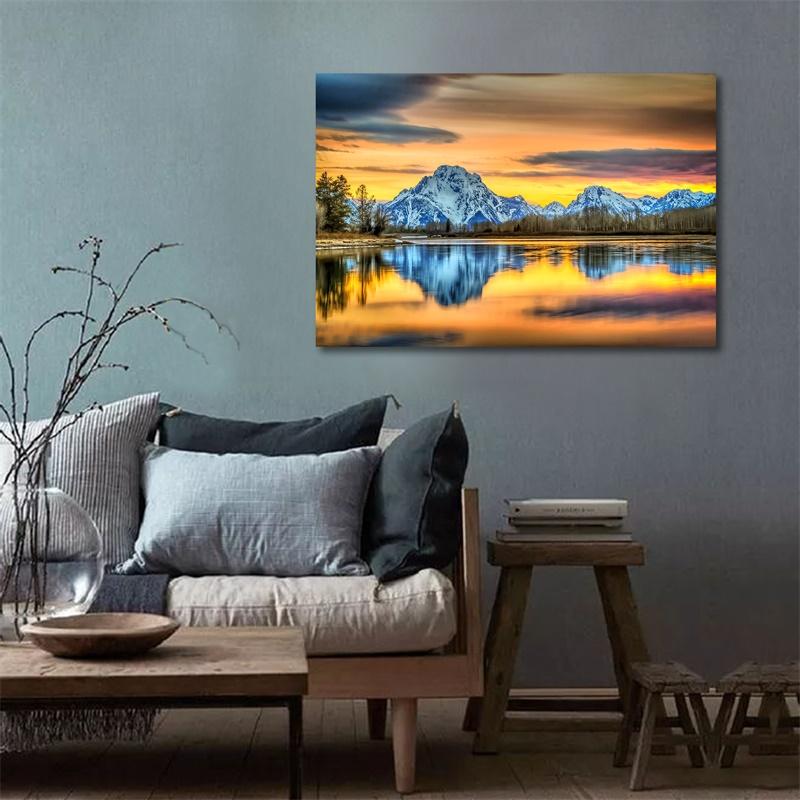 WCIC New Art Cloth Krásná krajina Malba Scéna Dekorace Malba Scéna Domácí Pozadí Nástěnná dekorace Obraz Závěsný obraz