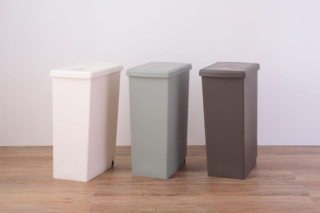 Azumaya-kk Trash Can with Lid, White, W27 X D42 X H60.5cm, LFS-763WH