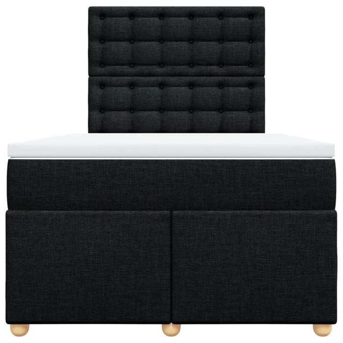 Exclusive House - Bed Slat Base with Mattress Black 120x200 Cm Fabric