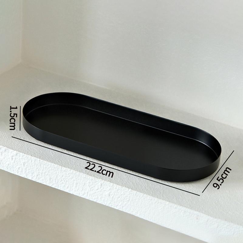 

Elegant Oval Metal Decorative Tray Jewelry & Key Storage Tray Dish Plate Tea Fruit Serving Trays Cosmetics Organizer Bathroom