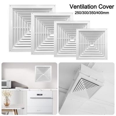 New Plastic Air Vent Grille White With Flaps Duct Heating Vents Square Silent Operation Exhaust Fan Cover Bathroom