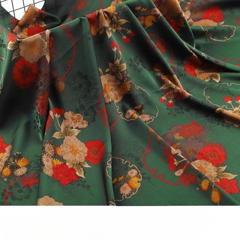 Chinese-style Imitation Silk Cloud Gauze High-end Fabric Soft Cotton Silk Printed Fabric DIY Cheongsam Dress Hanfu Clothing