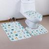 1/4 Simple animals shower Curtains, Toilet Seat Decoration, Shower Curtain with Carpet and Toilet Lid, 12 70.8x70.8 inch Hooks