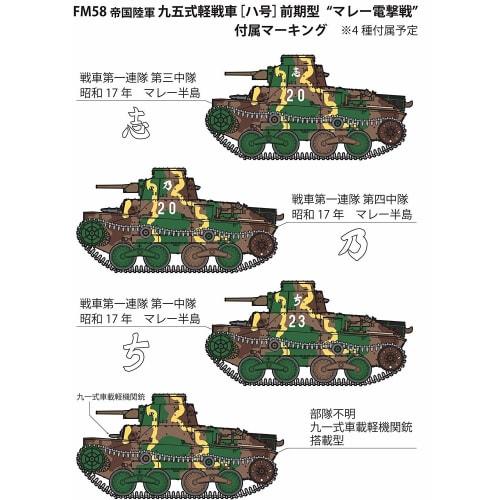 Fine Molds 1/35 Military Series Imperial Japanese Army Type 95 Ha-Go Early Model Light Tank, Malayan Blitzkrieg Plastic Model Kit FM58