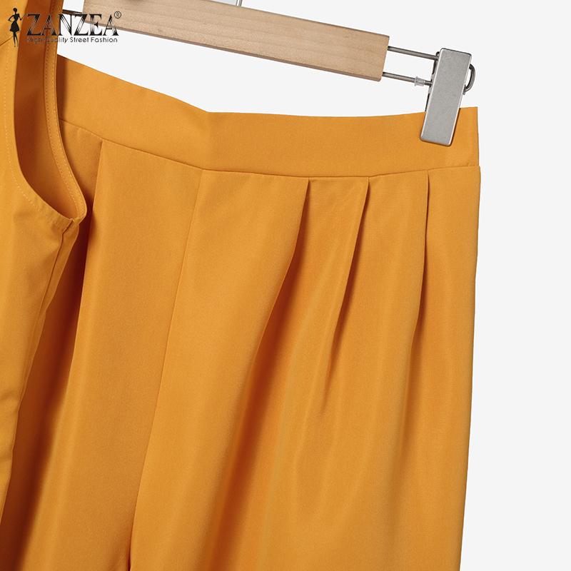 ZANZEA Seturi de două piese casual de vară pentru femei, bluze și pantaloni