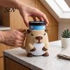 Ice Cream Pint Stand Animal Holder, 3D Printed Cup Holder Decorative with Handle, Keeps Hands Warm, Leak-Proof Container Starden