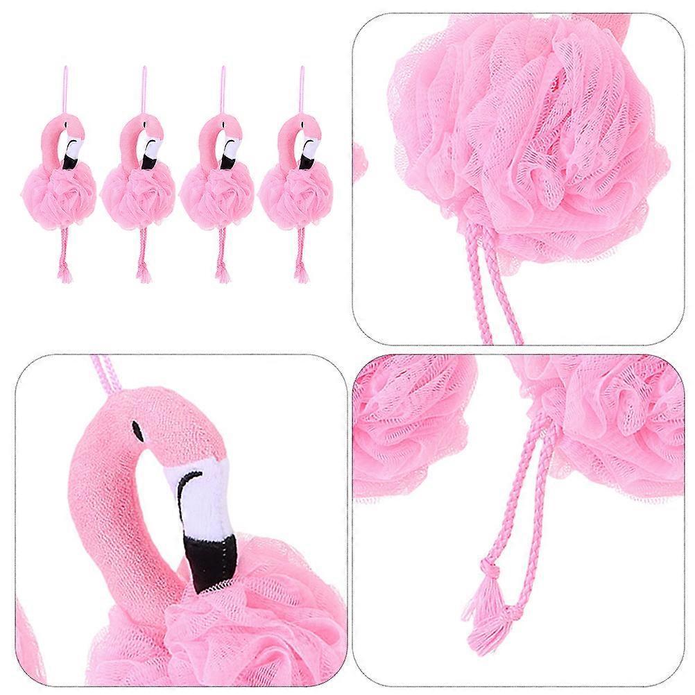 8 Pcs Flamingo Shower Accessories Body Exfoliator For Adults And Children Easy Cleaning Tool