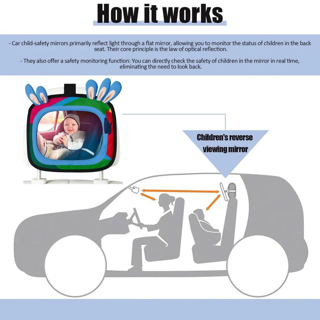 HD Wide-Angle Baby Car Rearview Mirror for Easy Installation and No Blind Spots