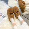 2025 new lamb wool one-word women's outer wear bag head half slippers lazy one pedal Birkencotton slippers