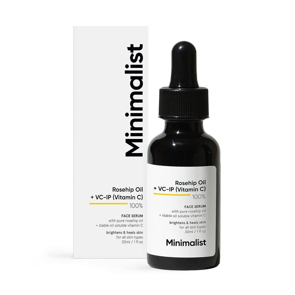 Сыворотка для лица с маслом Шиповника и Витамином С 100% (30 мл), Rosehip oil + VC-IP (Vitamin C) 100% Face Serum,  Minimalist
