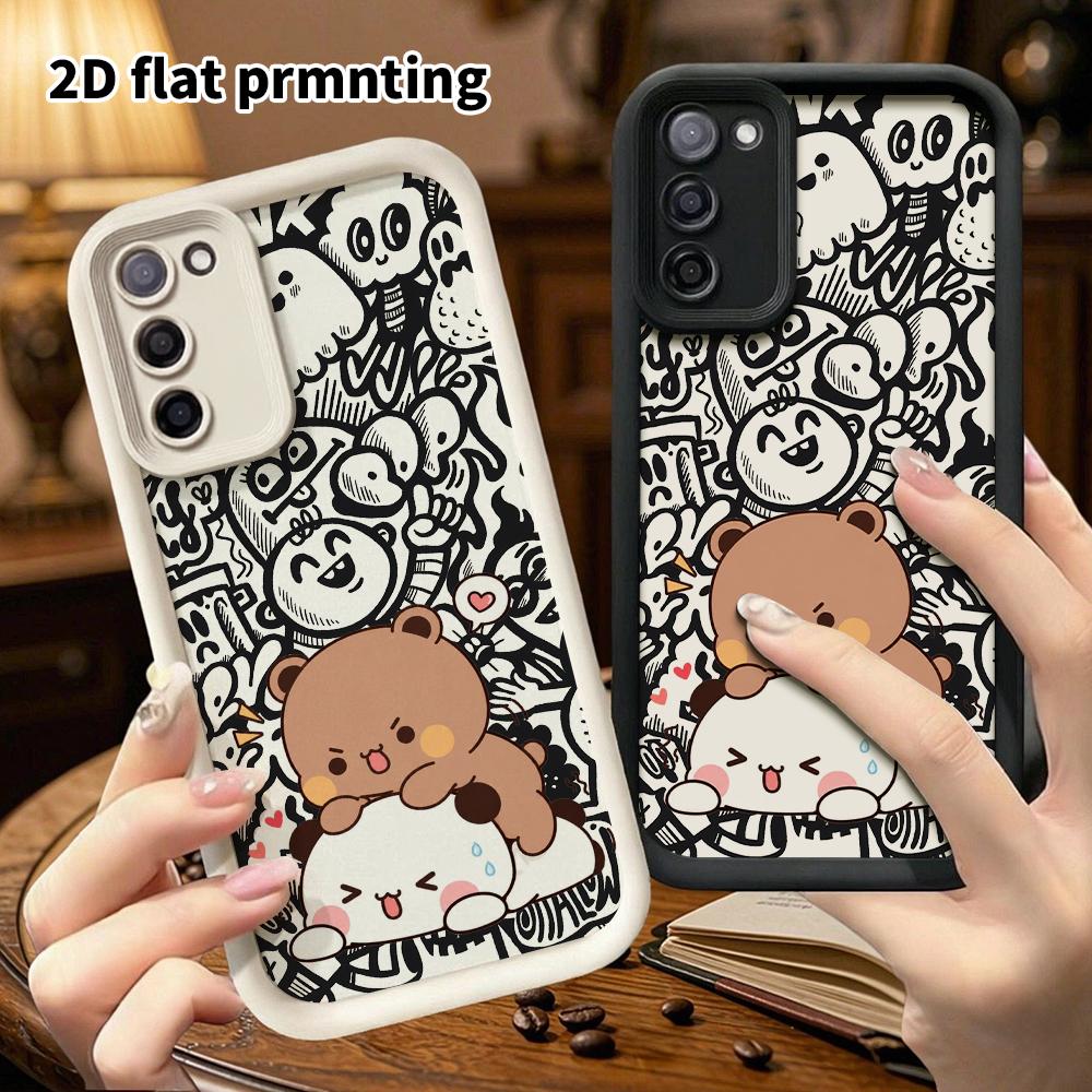Phone Case: 2D Flat Samsung Galaxy A34 A35 M05 M06 S20 S22 S21 FE Plus 5G Protective Case, Panda Dumpling, Christmas and Halloween Gift