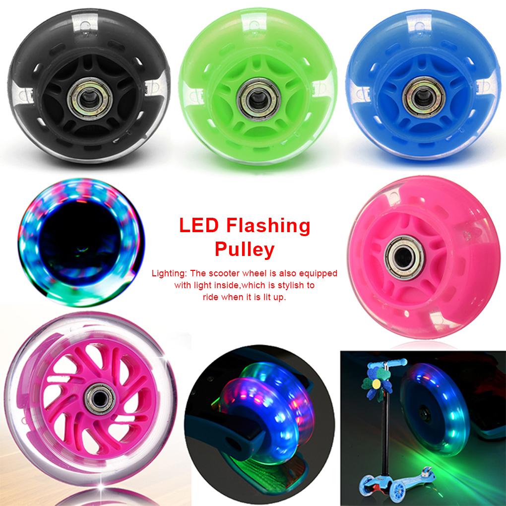 PU Children Scooter Wheel Portable Universal 80mm Repairing Rollerskate Inline Skate Colorful Wheels Part Accessories