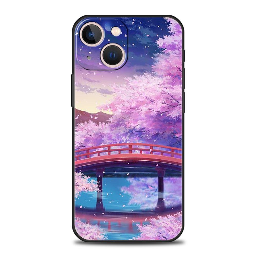 Чехол с изображением вишни в японском стиле Traint Moun Fuji для iPhone 11 12 13 15 14 Pro Max X XR XS 7 8 Plus SE 2020, чехол Funda iPhone 15