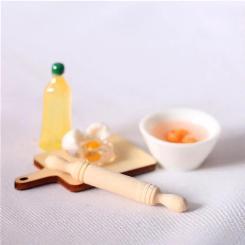 5Pcs/Set Cute Rolling Pin Egg Bowl Olive Oil Set Kitchen Accessories 1:12 Dollhouse Miniature