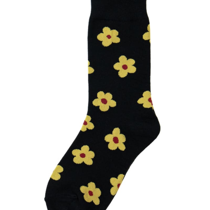 MONTH IN MONTH OUT Patterned flower_BLACK&YELLOW