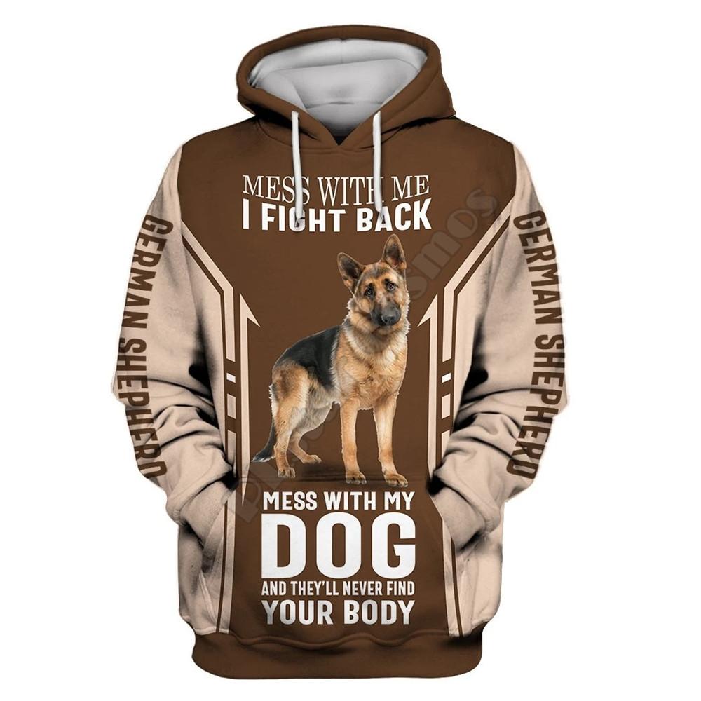 Never Underestimate An Old Man With A German Shepherd 3D All Over Printed Hoodies Pullovers Street Tracksuit Love Dog 01