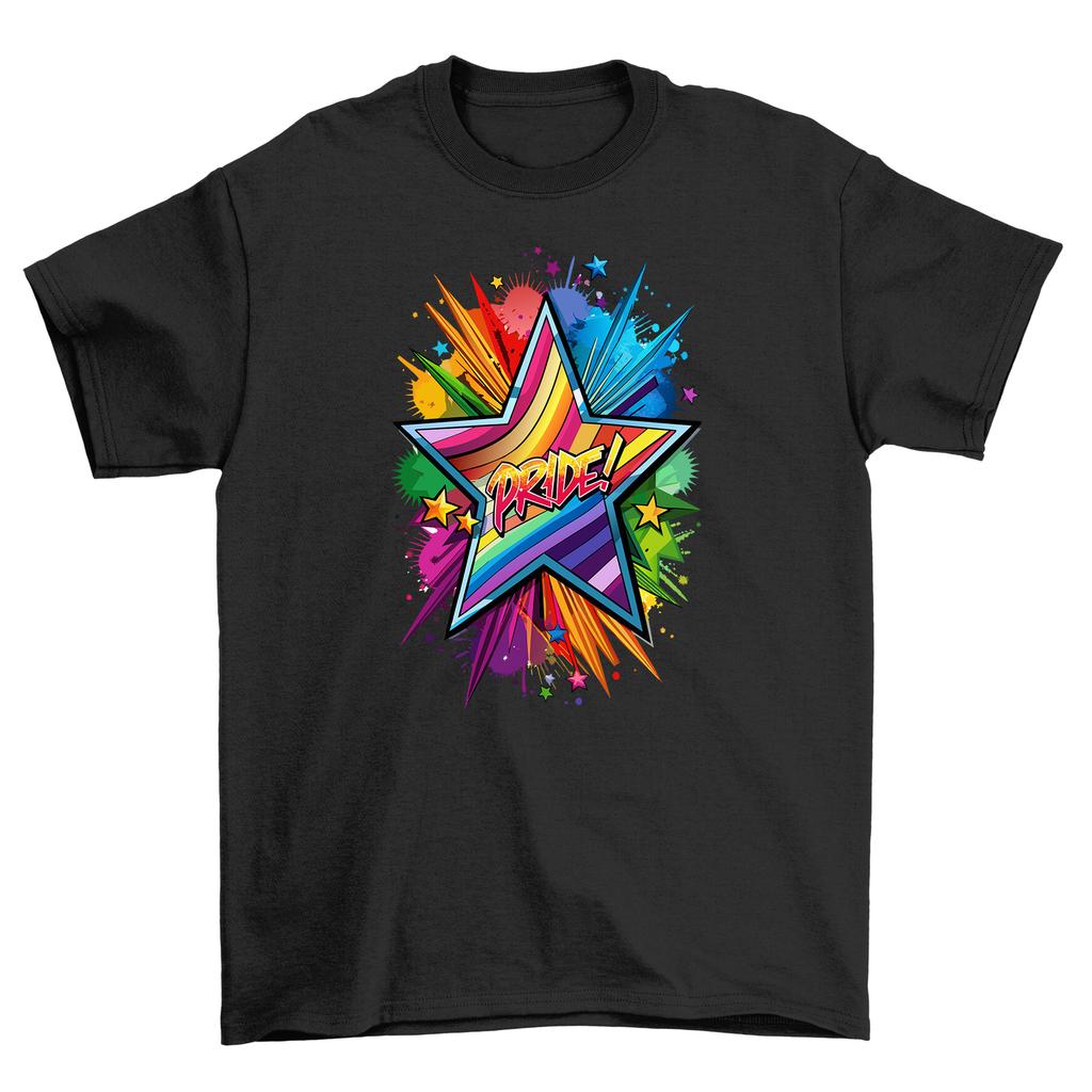 Pride_38 Star T-Shirt Mens Womens Tees Top - Shine Brighter than a Supernova! Funny T-Shirt Mens Womens Tees Top, Unisex P