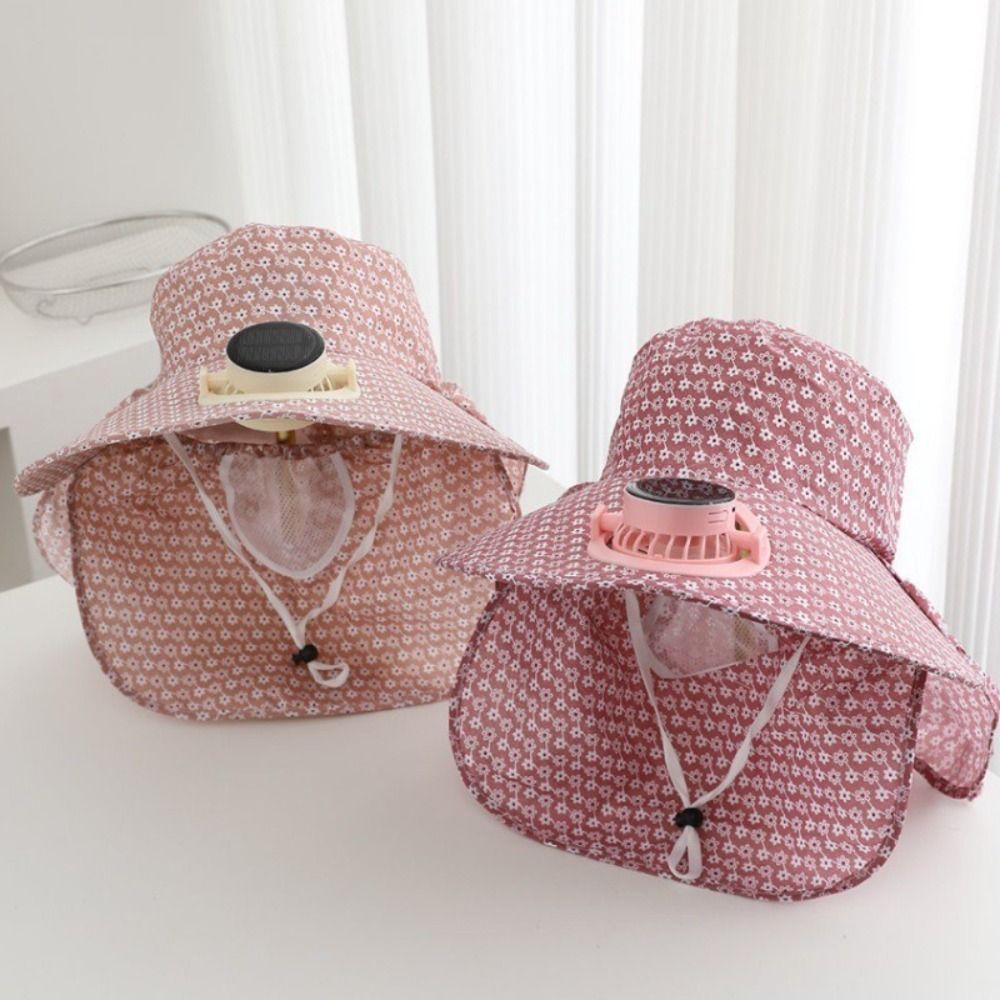 USB Charging Sun Cap Anti-UV Cooling Fan Hat Sunscreen Cap Fisherman Hat  Summer Season