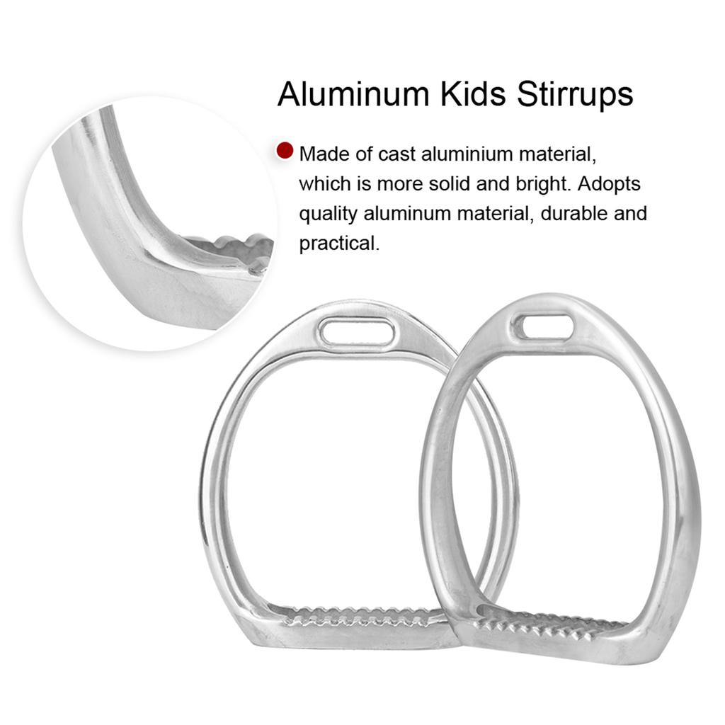 1Pair of Aluminum Kids Lightweight Stirrups Pad Equestrian Sports Horse Riding Saddle