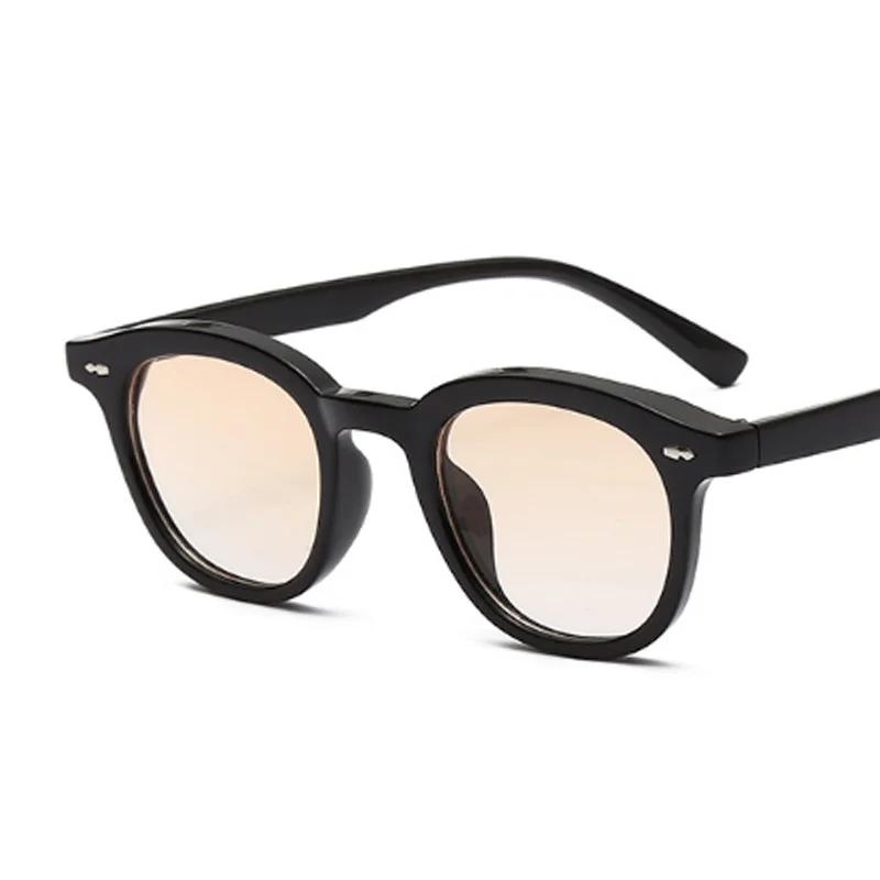 Round Vintage Sunglasses Woman Brand Designer Retro Rivet Sun Glasses Female Fashion Black Mirror Small Frame