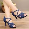 Latin Dance Shoes for Women Adult Sexy High Heels Ballroom Dance Shoes Tango Salsa Heeled 8cm