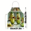 1pc Funny Pickle Cartoon Apron Cute Vegetable Kitchen Cooking Baking Linen Apron For Adults Kids Gift Baking Lovers Funny Gift