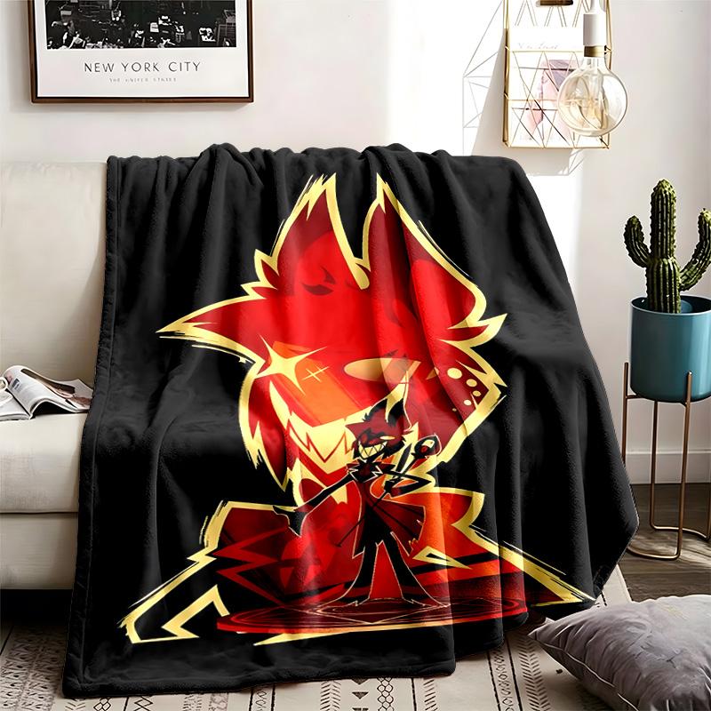 Hazbin Hotel Motiv Decke Geeignet für das Sofa Camping und Reisen Hergestellt aus Weichem Flanellmaterial Ein Ideales Geschenk für Anlässe Wie Geburtstag