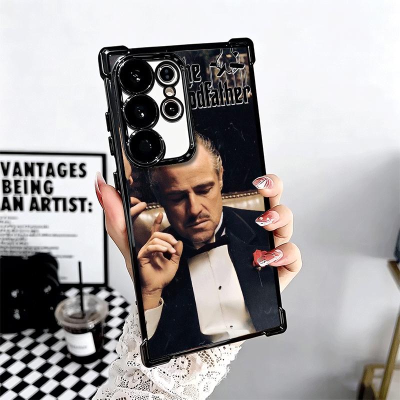 The Godfather TV Plating Phone Case For Samsung Galaxy S24 S25 FE S26 Edge S23 Ultra S22 S21 Plus S20 Anti-Fall Airabag Cover