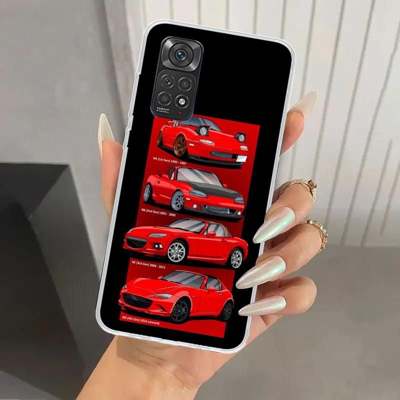 JDM Car MX5 Cute Phone Case for Xiaomi Redmi Note 15 14 14S 13 12S 12 Pro 11S 11 Plus 11T 11E 10S Soft Funda Print Shell Redmi N
