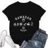 Girls casual loose printed T-shirt round neck pullover short sleeve top