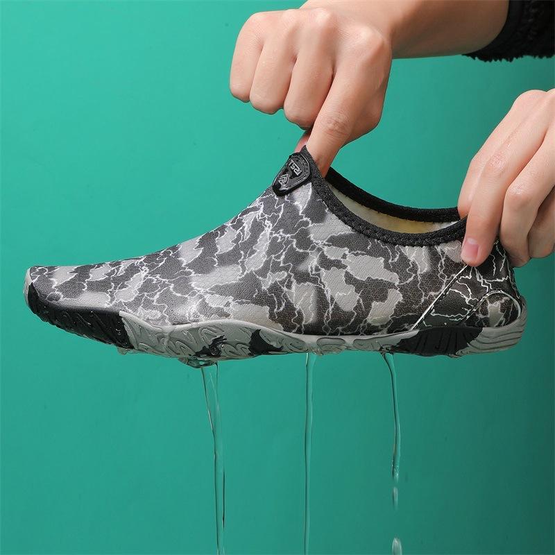 

Мужские и женские быстросохнущие кроссовки для ручьев, водные туфли - легкие и удобные - для йоги, фитнеса, плавания, рыбалки, многофункциональная обувь для водных видов спорта 46 черный серый
