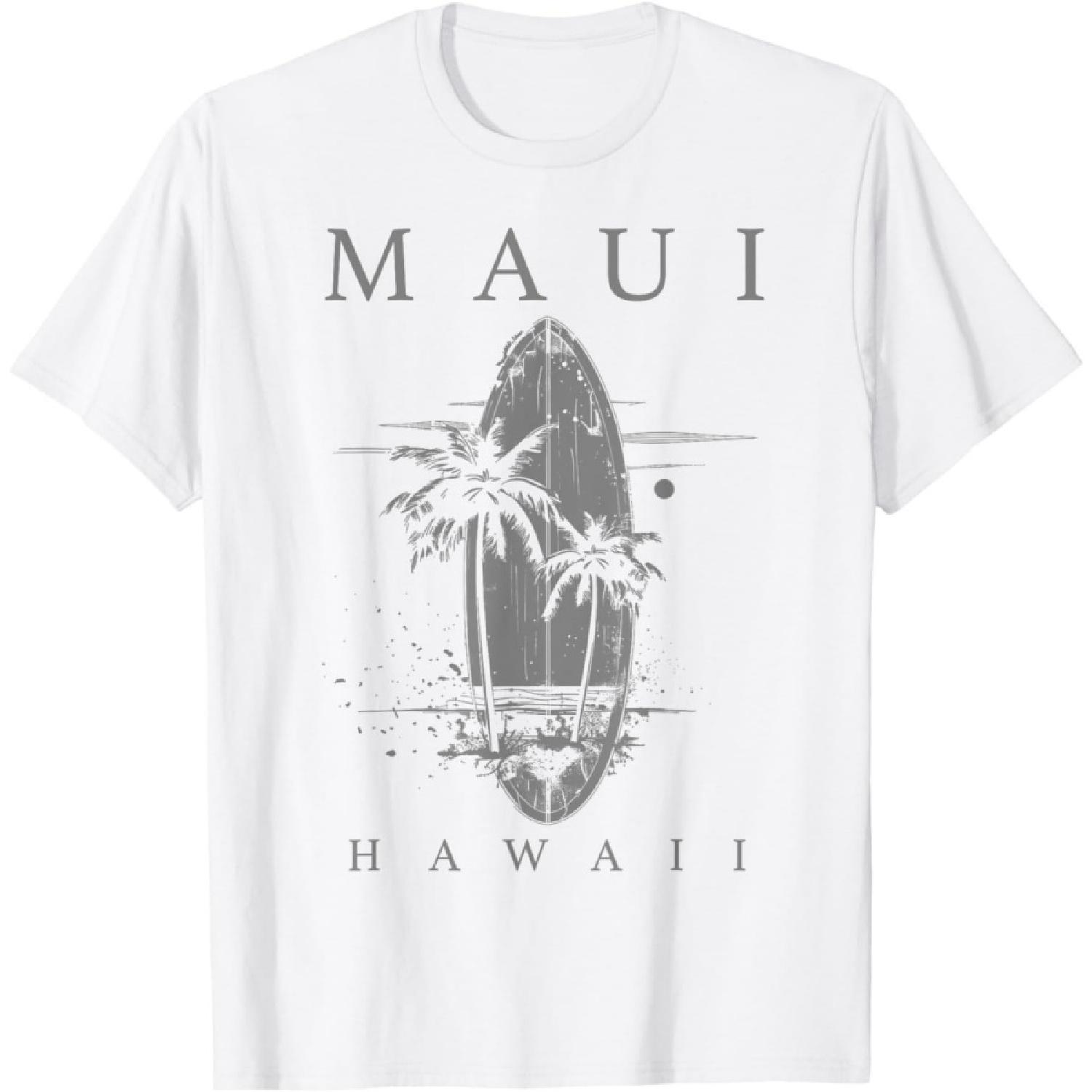 xHWJH Maui Hawaii Surf Vintage Surfing Surfer T-Shirt XXXXXL белый