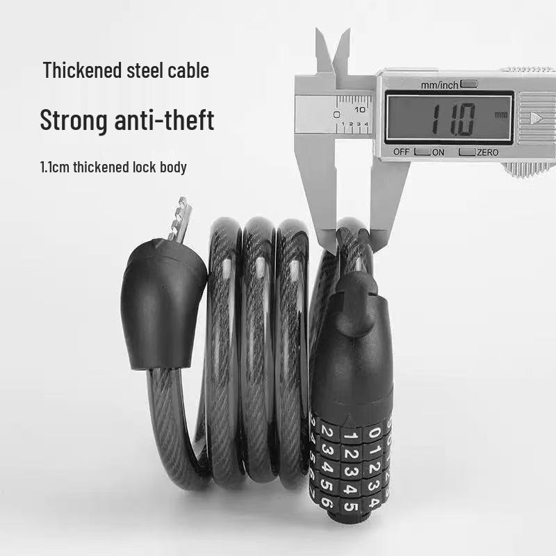 Five-Digit Combination Bicycle Lock: Portable Anti-Theft Steel Cable for Bikes and Electric Vehicles.