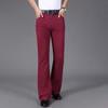 Men's Mid-Rise Eastic Denim Flared Jeans Men's Fashion Slim Fit Flared Pants