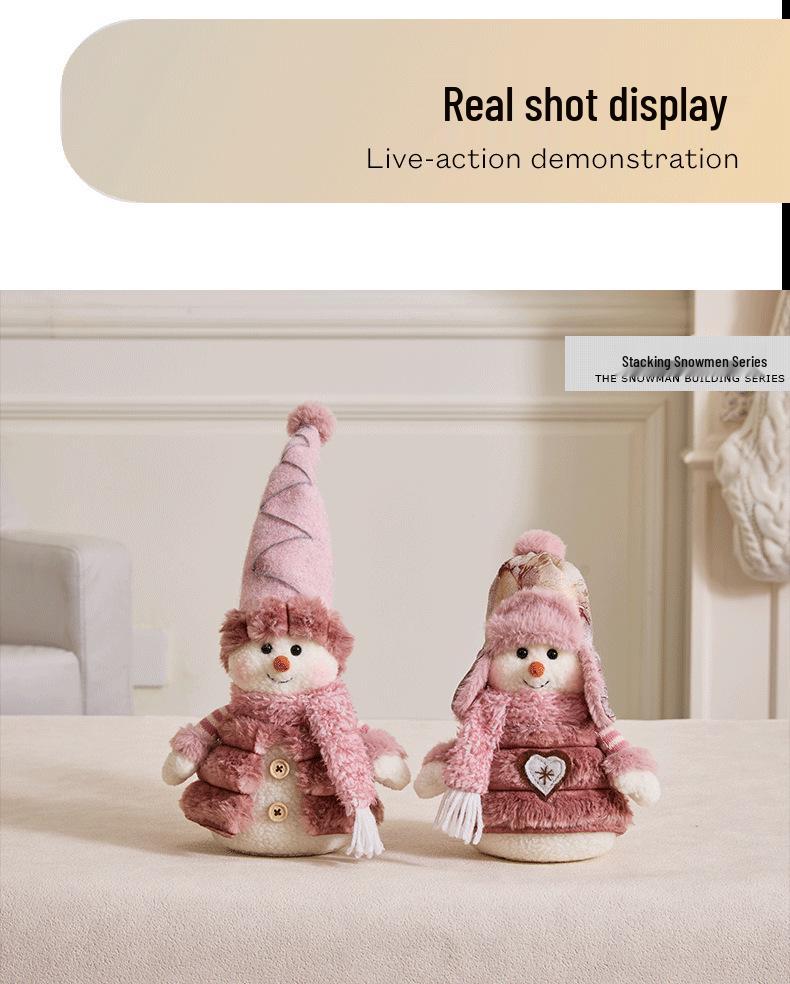 New Christmas Doll: Gem Powder Snowman Plush Hat Ornament, Standing Pose Reindeer, Perfect Gift