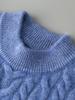 Men's 100% Pure Wool Round Neck Sweater – Autumn/Winter Thick Knit, Casual Loose Fit, Inner Cashmere Base Layer.