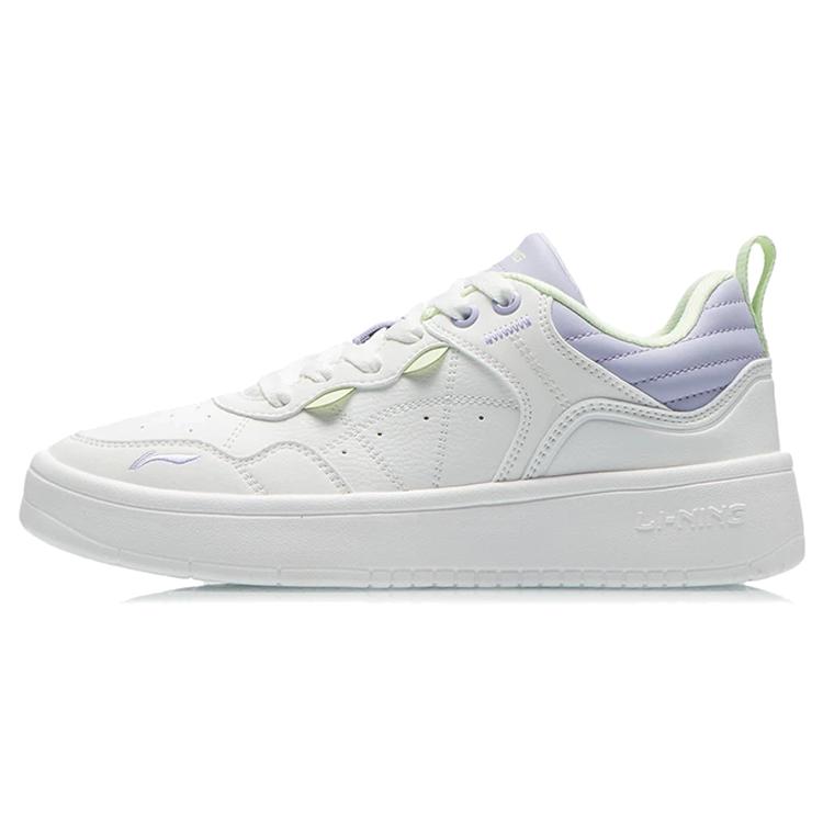 

Li Ning Xingchu Comfortable And Trendy Slip Resistant Abrasion Resistant Low top Skateboard Shoes Women s White Purple AGCR316-2 35.5
