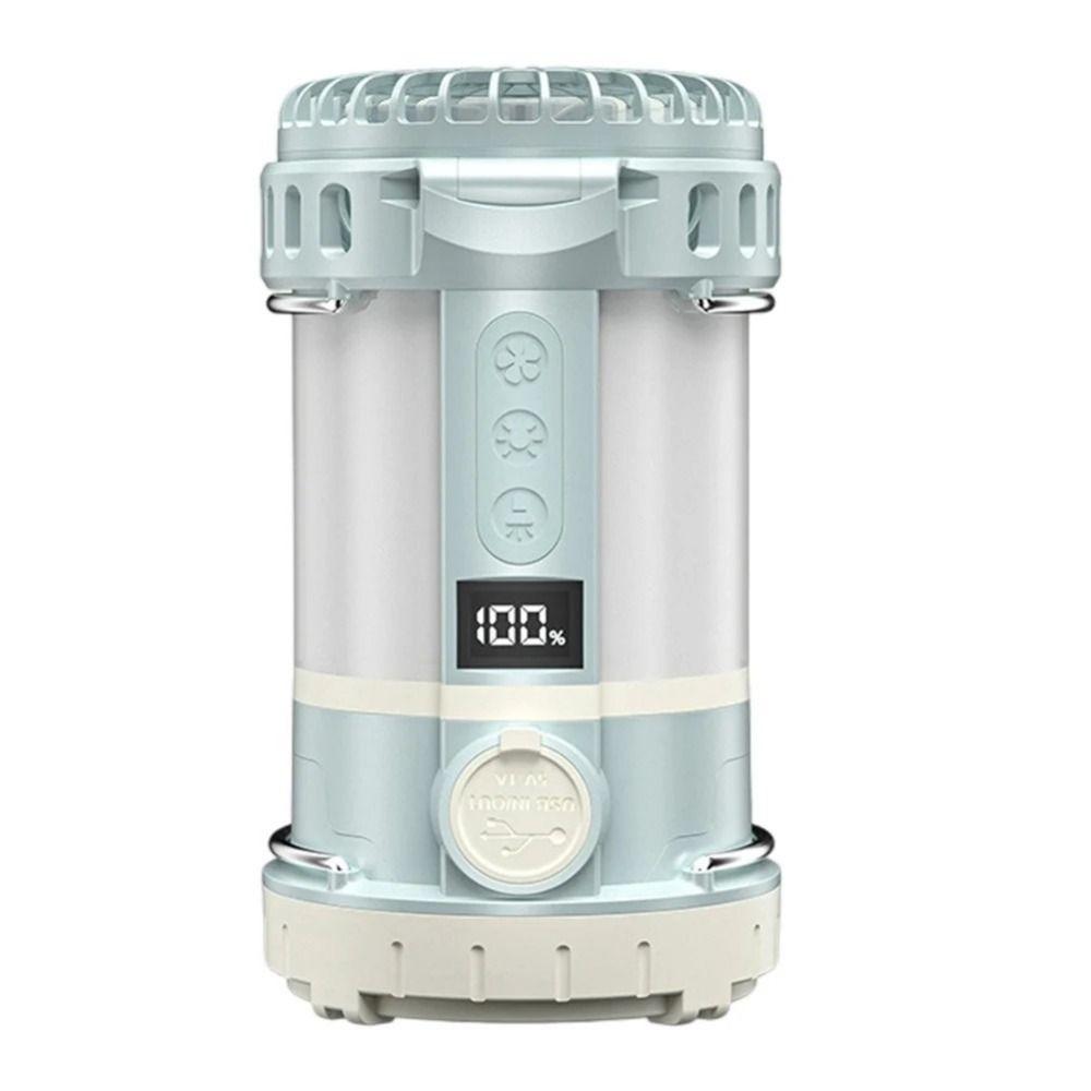 LCD Digital Display Camping Tent Light Three Wind Speed Searchlight LED Light with Fan  Emergency