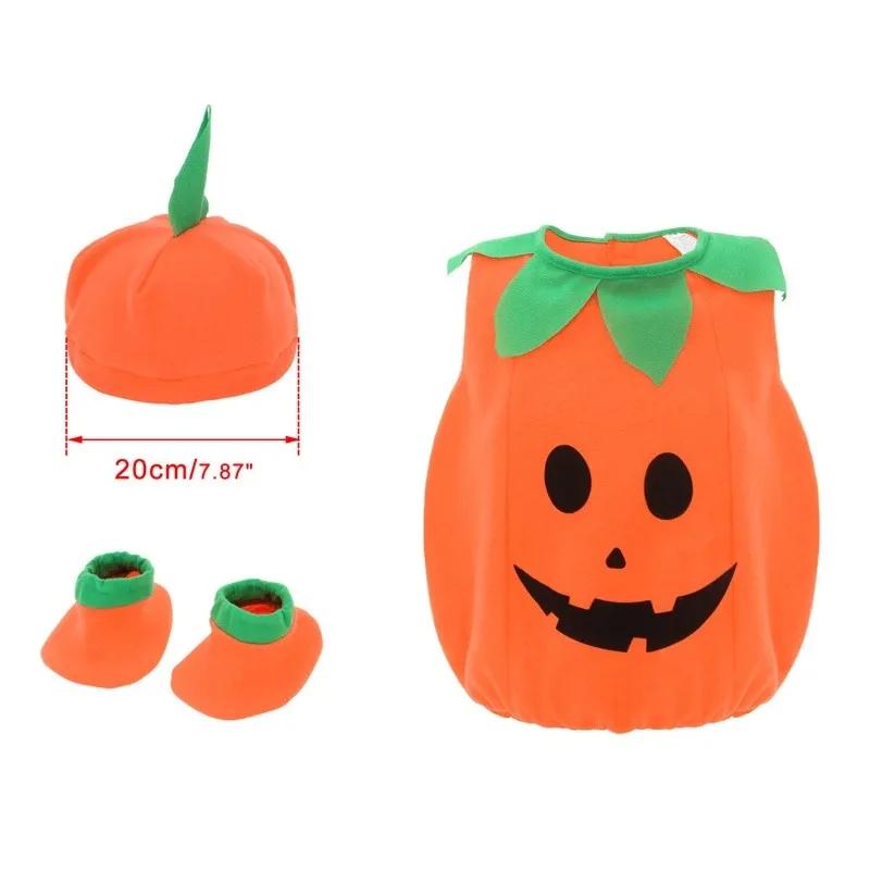 Halloween Pumpkin Costume Kids Romper Boy Girl Party Costume Cosplay for Girls Boys Stage Performance Holiday Party Clothing