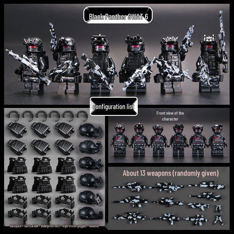 Desert Special Forces SWAT Minifigure Set - Compatible with Lego Military Blocks for Boys