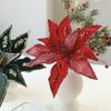 32CM Künstliche Weihnachtssternblume Pailletten Glitzer Simulationsblumen Funkelnde Weihnachtsglitzerblume Weihnachtsbaumzubehör