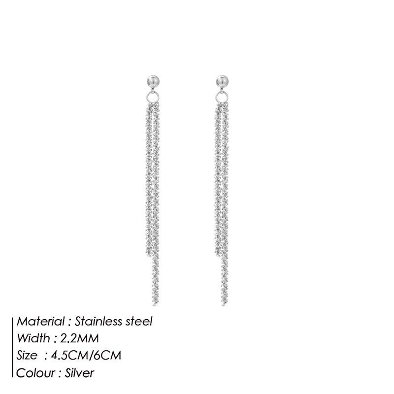 

улица. Минималистичные серьги-кисточки из цепочек Delan Gold для женщин из нержавеющей стали