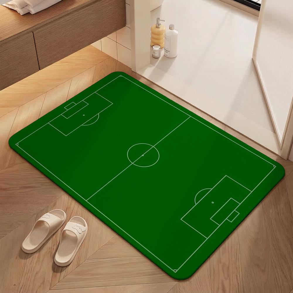 Soccer Ball Green Field Rectangular Rug Nonslip Durable Carpet For Gaming Room Study Living Room Home Party Decor Holiday Gift