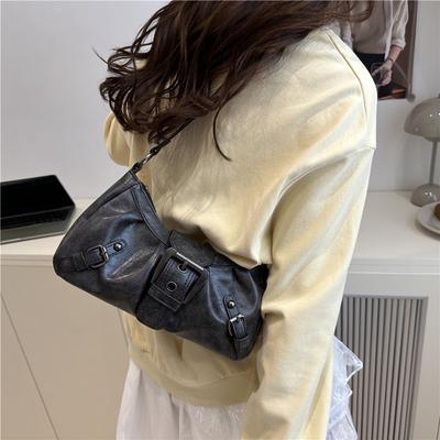 Large Capacity Pleated New Retro Commuter Temperament Locomotive Do Old Style Underarm Shoulder Bag Lady