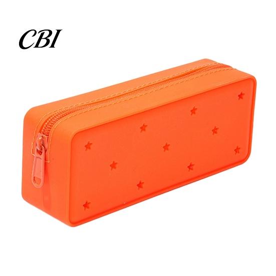 Supplies Bag Silicone Pencil Case, Cute Heart Star Shape Large Pouch, Case Soft Pen for Students, School Stationery Organizer