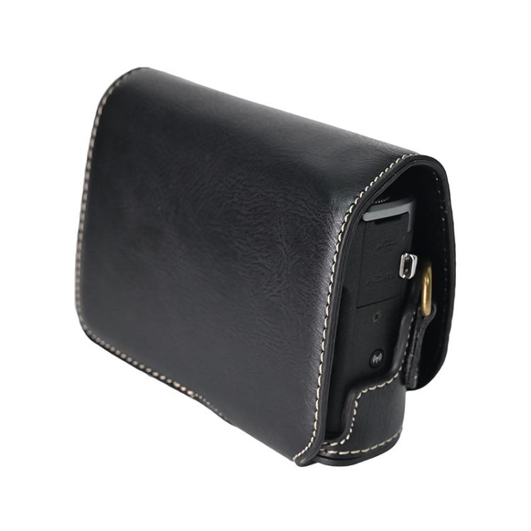 Custodia a sacca per fotocamera a corpo intero in PU-pelle retrò con apertura a tirante e tracolla, Custodia protettiva per Canon G7 X Mark III / SX740 HS