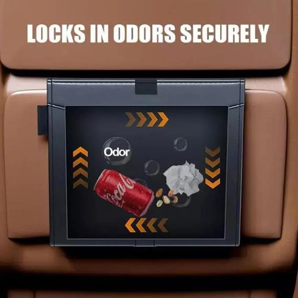 Magnetický závěsný auto koš na odpadky PU kůže Vodotěsný Koš na odpadky Příslušenství Úložná kapsa na zadní sedadlo Odolný proti protečení